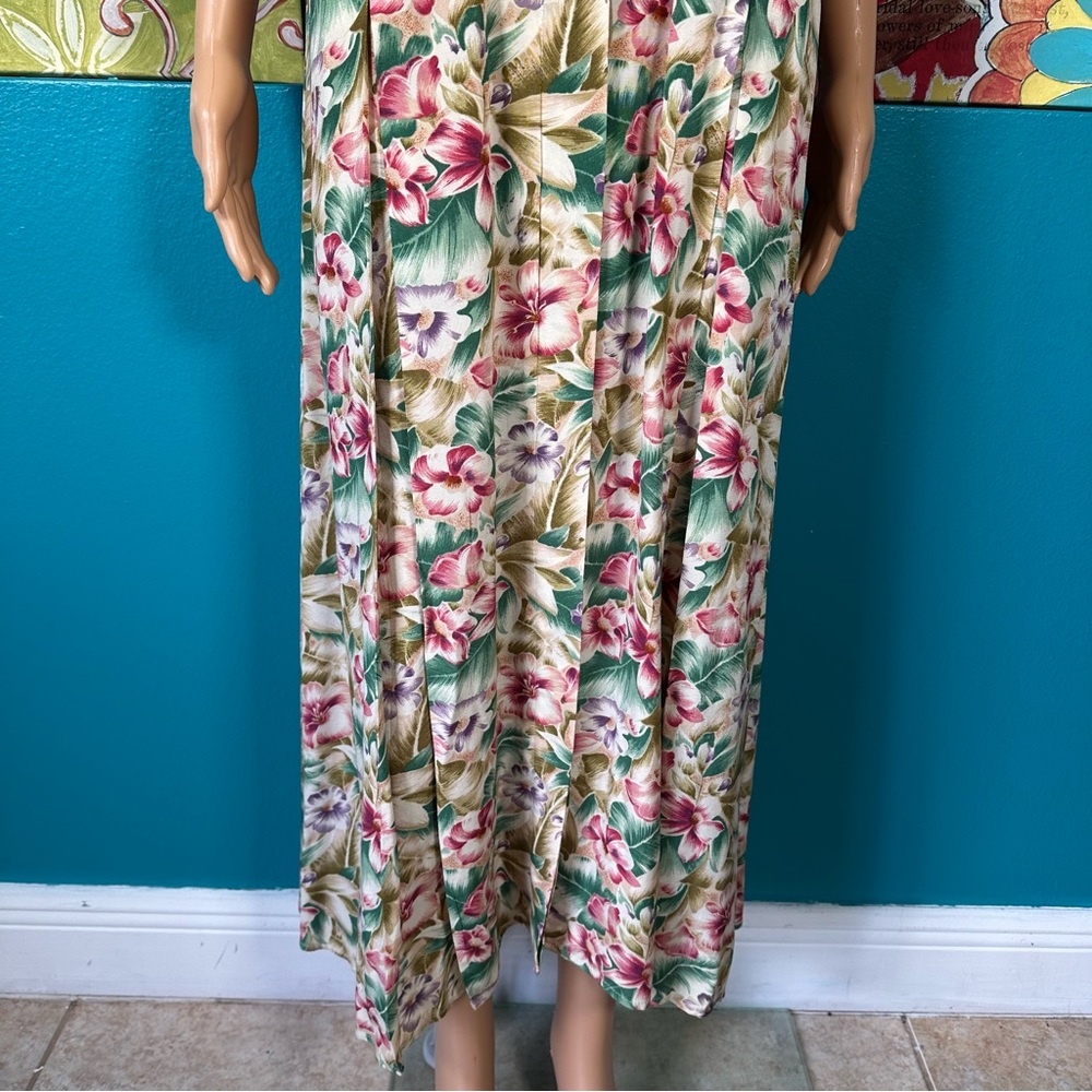 Liz Claiborne Dress Maxi Floral 90’s Vintage 14 - Picture 3 of 7
